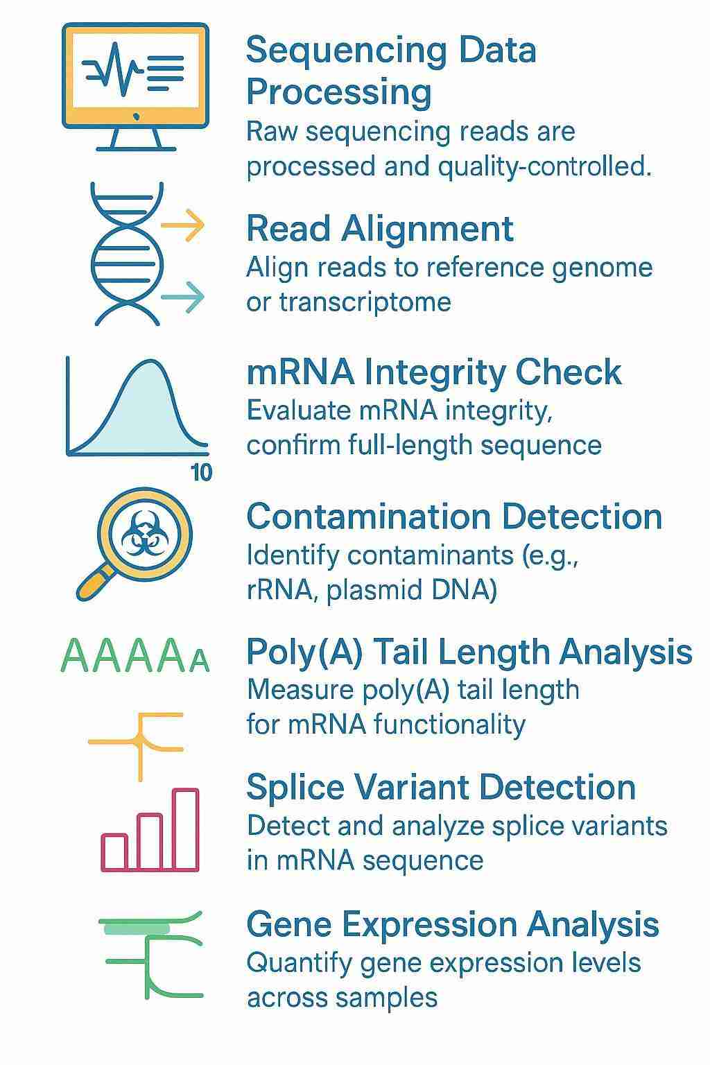 Bioinformatics Analysis workflow of IVT mRNA sequencing 