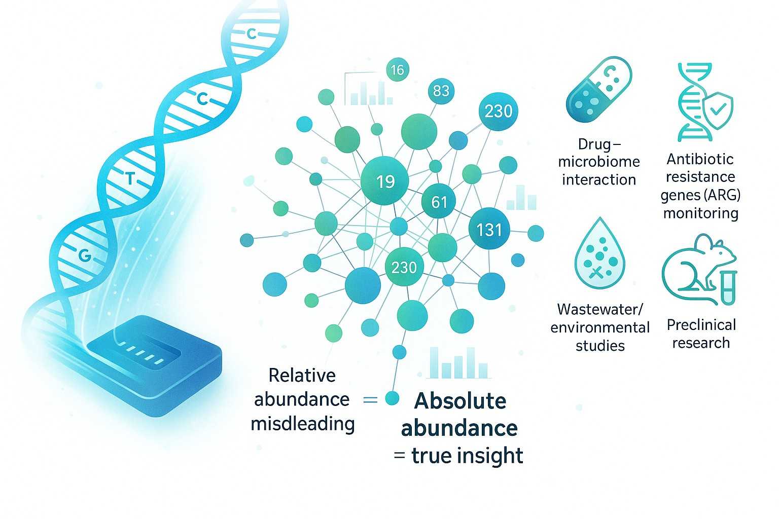 Absolute abundance microbiome analysis using metagenomic sequencing