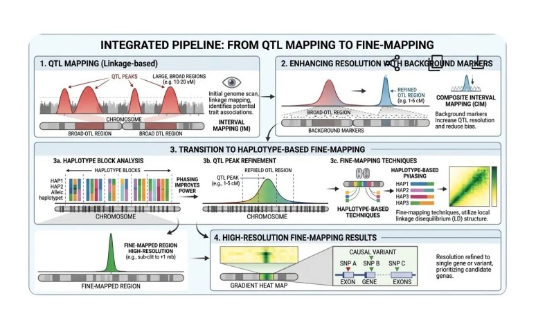Narrowing broad QTL peaks biologically