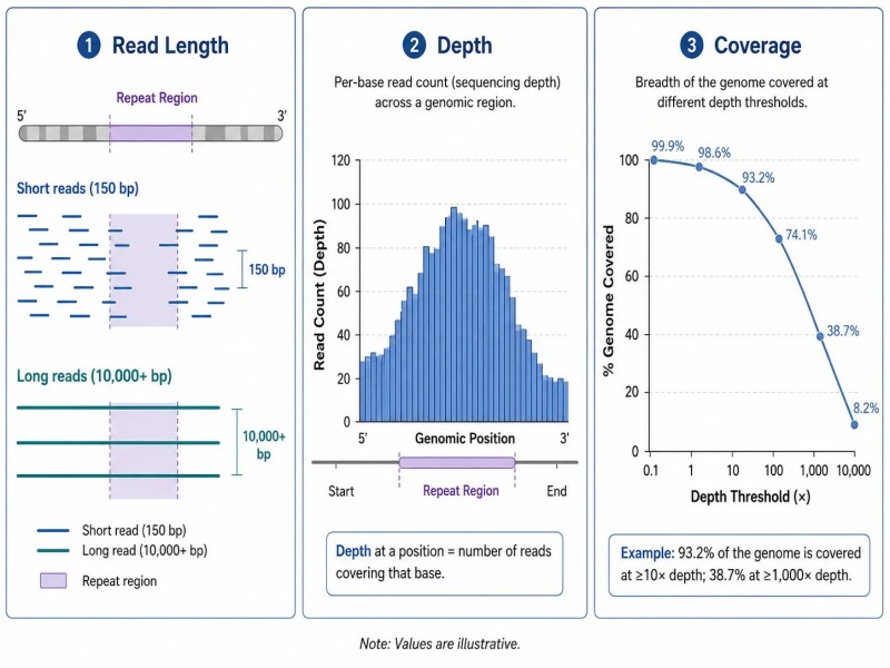 Read Length vs Depth vs Coverage